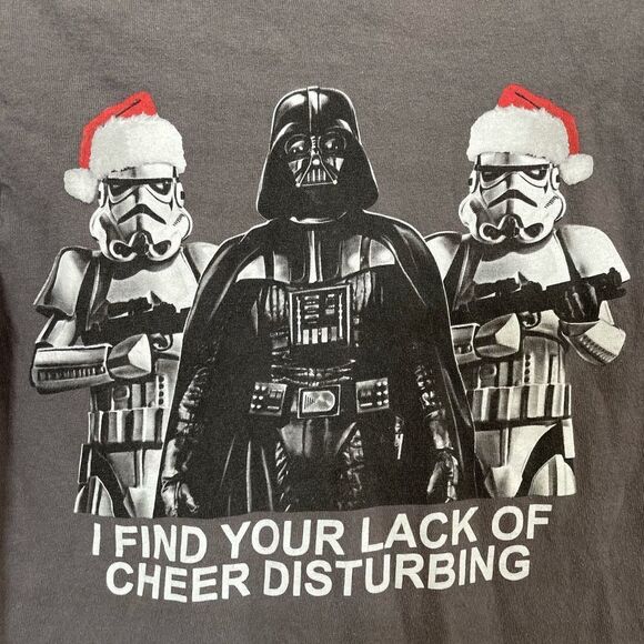 Star Wars Christmas Storm Trooper Darth Vader Cheer Crew Neck Tee Shirt Unisex - Picture 4 of 7
